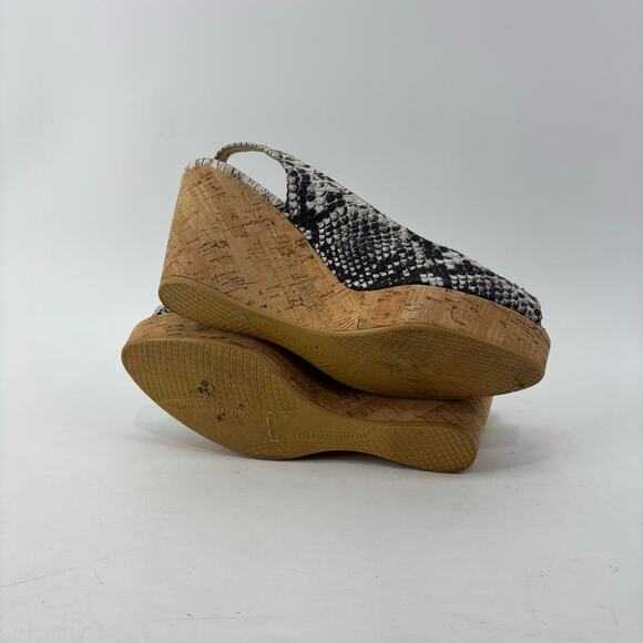 Stuart Weitzman Jean Snake Wedge Womens Size 10 Slingback Sandal Glam - Picture 9 of 13